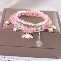Sanrio Kawaii Anime Melody Kuromi Cinnamoroll Crystal Bracelet - ArtGalleryZen