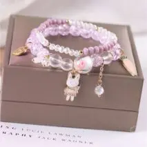 Sanrio Kawaii Anime Melody Kuromi Cinnamoroll Crystal Bracelet - ArtGalleryZen