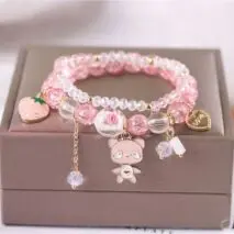 Sanrio Kawaii Anime Melody Kuromi Cinnamoroll Crystal Bracelet - ArtGalleryZen