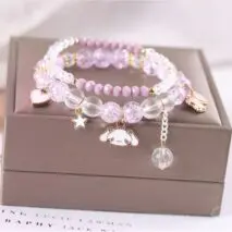 Sanrio Kawaii Anime Melody Kuromi Cinnamoroll Crystal Bracelet - ArtGalleryZen