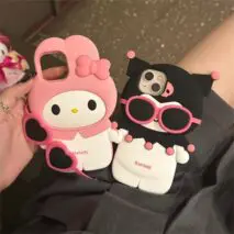 Sanrio Kuromi My Melody Wearing Sunglasses iPhone Case - ArtGalleryZen