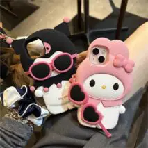 Sanrio Kuromi My Melody Wearing Sunglasses iPhone Case - ArtGalleryZen