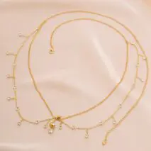 Shining Layered CZ Inlaid Tassel Navel Piercing Belly Chain - ArtGalleryZen