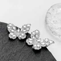 Sparkling Chunky CZ Inlaid Butterfly Stud Earrings - ArtGalleryZen