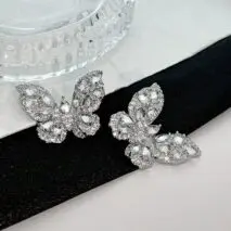 Sparkling Chunky CZ Inlaid Butterfly Stud Earrings - ArtGalleryZen