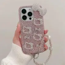 Sparkling Rhinestone Hello Kitty iPhone Case With Crystal Chain - ArtGalleryZen