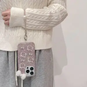Sparkling Rhinestone Hello Kitty iPhone Case With Crystal Chain - ArtGalleryZen