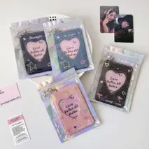 Starlight Heart Denim Kpop Keychain Photocard Holder - ArtGalleryZen