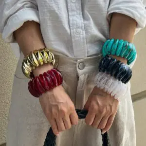 Stylish Chunky Irregular Resin Bangle Bracelet - ArtGalleryZen