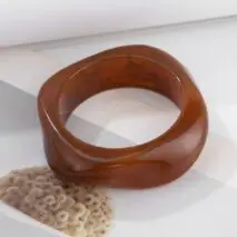 Stylish Chunky Resin Wide Cuff Bangle Bracelet - ArtGalleryZen