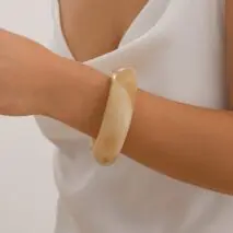 Stylish Chunky Resin Wide Cuff Bangle Bracelet - ArtGalleryZen
