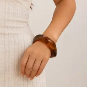 Stylish Chunky Resin Wide Cuff Bangle Bracelet - ArtGalleryZen