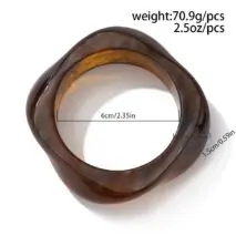 Stylish Chunky Resin Wide Cuff Bangle Bracelet - ArtGalleryZen