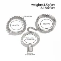Stylish Layered Chunky Lock Charm Curb Ball Chain Bracelet Set - ArtGalleryZen