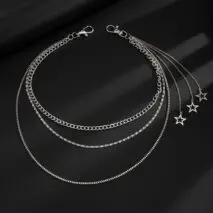 Stylish Layered Hollow Star Pendant Trouser Chain - ArtGalleryZen
