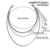 Stylish Layered Hollow Star Pendant Trouser Chain - ArtGalleryZen