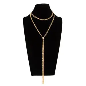 Stylish Layered Sequin Long Chain Tassel Y Necklace - ArtGalleryZen