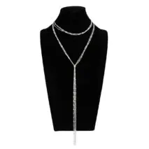 Stylish Layered Sequin Long Chain Tassel Y Necklace - ArtGalleryZen