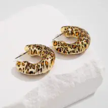 Stylish Leopard C Shaped Stud Earrings - ArtGalleryZen