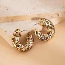 Stylish Leopard C Shaped Stud Earrings - ArtGalleryZen