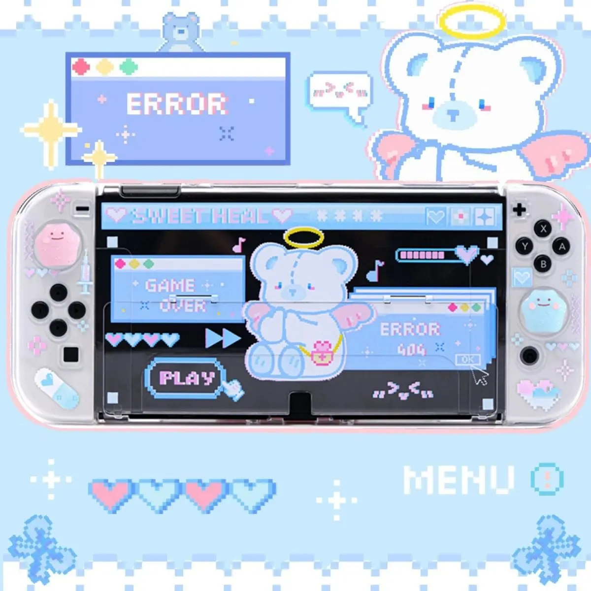 Sweet Bear Angel Split Nintendo Switch Case - ArtGalleryZen