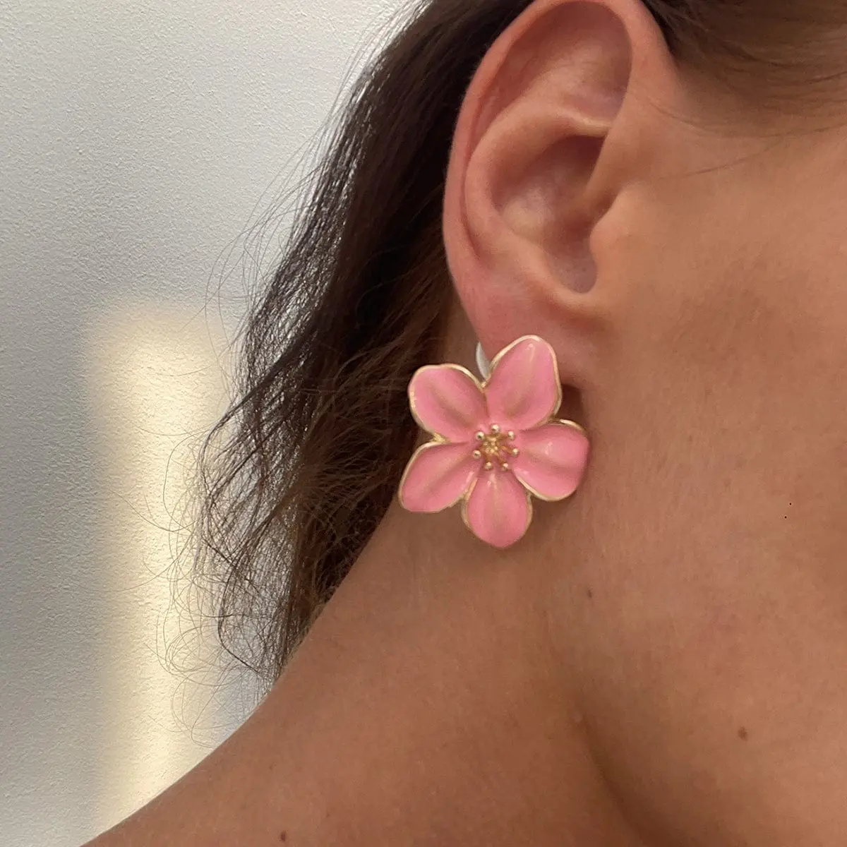 Sweet Enamel Flower Earrings - ArtGalleryZen