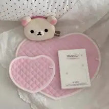 Sweet Handmade Heart Polka Dots Fabric Coaster - ArtGalleryZen