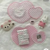 Sweet Handmade Heart Polka Dots Fabric Coaster - ArtGalleryZen