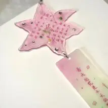 Sweet Lily Flower Calendar Acrylic Pendant Keychain - ArtGalleryZen