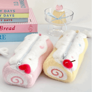 Sweet Strawberry Roll Cake Plush Pencil Case - ArtGalleryZen