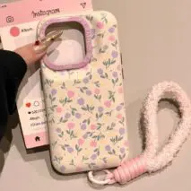 Sweet Tulip iPhone Case With Plush Lanyard - ArtGalleryZen