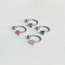 Titanium Steel Colorful Enamel Butterfly Piercing Lip Ring - ArtGalleryZen