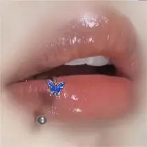 Titanium Steel Colorful Enamel Butterfly Piercing Lip Ring - ArtGalleryZen