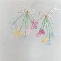 Transformable Tulip To Butterfly Beaded Earrings - ArtGalleryZen