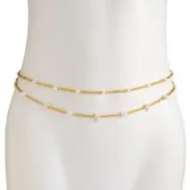 Trendy 2pcs Pearl Starfish Seed Beaded Waist Chain Set - ArtGalleryZen