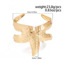 Trendy Chunky Starfish Bangle Bracelet - ArtGalleryZen