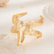 Trendy Chunky Starfish Bangle Bracelet - ArtGalleryZen