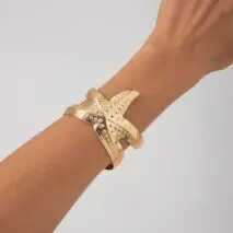 Trendy Chunky Starfish Bangle Bracelet - ArtGalleryZen