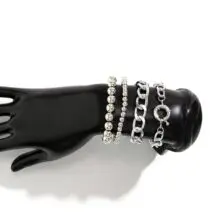 Trendy Curb Link Ball Chain Stackable Bracelet Set - ArtGalleryZen