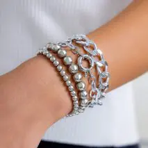 Trendy Curb Link Ball Chain Stackable Bracelet Set - ArtGalleryZen