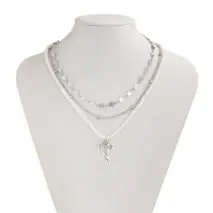 Trendy Layered Bowknot Charm Star Pearl Chain Necklace Set - ArtGalleryZen