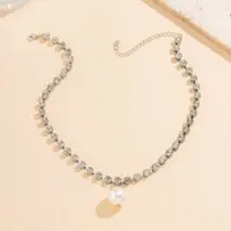 Trendy Pearl Pendant Inlaid Claw Chain Necklace - ArtGalleryZen