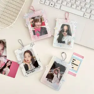 Y2K Star Kpop Keychain Acrylic Photocard Holder - ArtGalleryZen