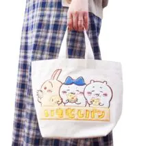 Cute Chiikawa Plush Embroidered Canvas Tote Bag - Image 3