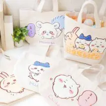 Cute Chiikawa Plush Embroidered Canvas Tote Bag