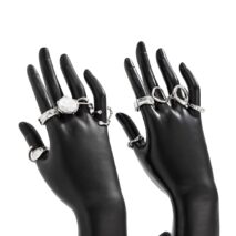 10 Pcs Irregular Pearl Waterdrop Textured Open Ring Set - ArtGalleryZen