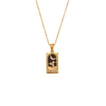 18K Gold Plated Stainless Steel Tarot Card Necklace - ArtGalleryZen