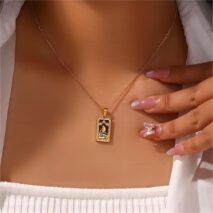18K Gold Plated Stainless Steel Tarot Card Necklace - ArtGalleryZen