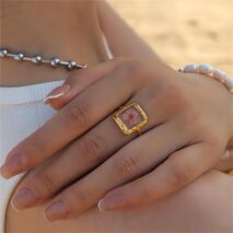 18K Gold Real Dried Flower Ring - ArtGalleryZen
