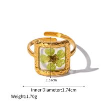 18K Gold Real Dried Flower Ring - ArtGalleryZen